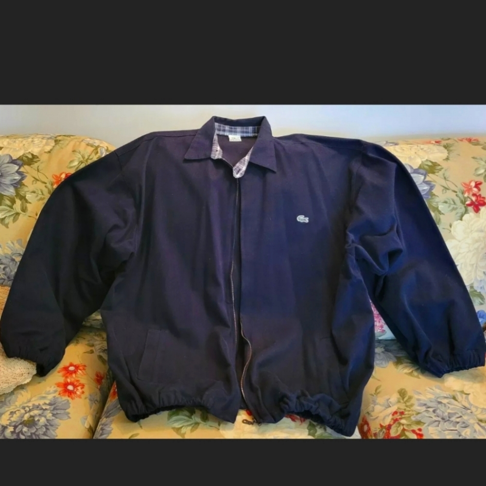 Lacoste JACKET SIZE 11 Navy Cotton Twill Zip Front